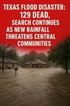 Texas Hill Country Floods: 129 Dead as New Rainfall Sparks Fresh Danger