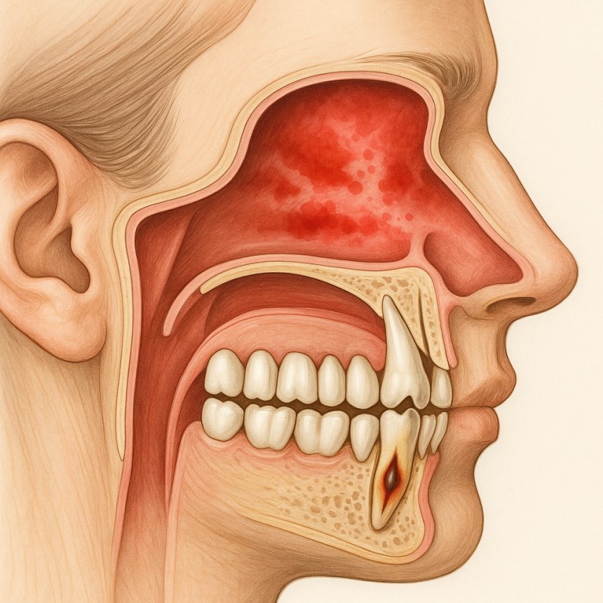 The Hidden Culprit Behind Persistent Sinusitis: Your Teeth Might Be to Blame.