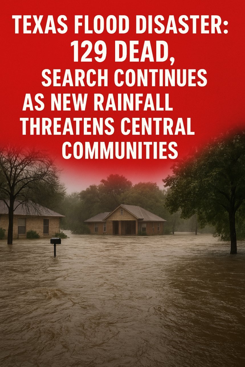 Texas Hill Country Floods: 129 Dead as New Rainfall Sparks Fresh Danger